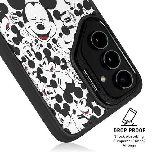 Disney Mickey Mouse Face Pattern Galaxy S24 Plus Kickstand Case