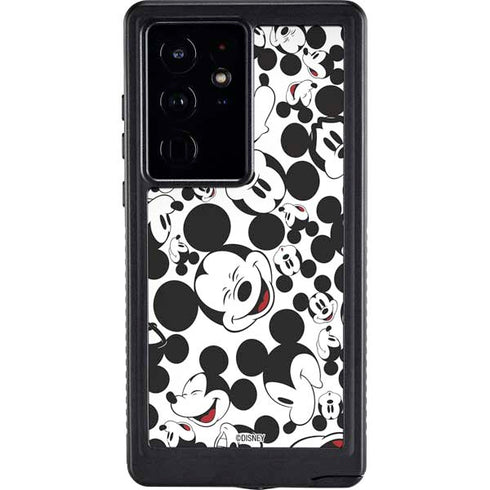 Disney Mickey Mouse Face Pattern Galaxy S24 Ultra Waterproof Case