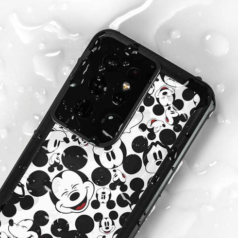 Disney Mickey Mouse Face Pattern Galaxy S24 Ultra Waterproof Case