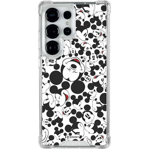 Disney Mickey Mouse Face Pattern Galaxy S25 Ultra Clear Case