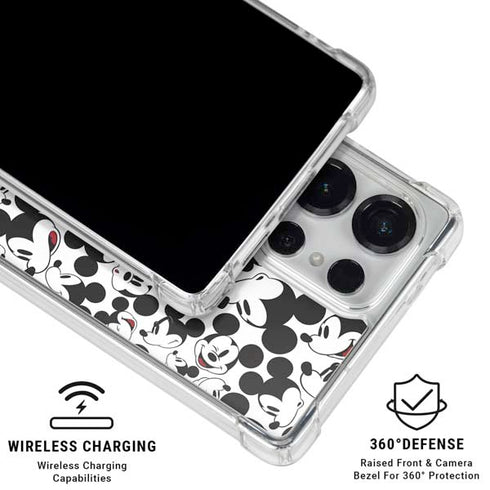 Disney Mickey Mouse Face Pattern Galaxy S25 Ultra Clear Case