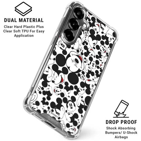 Disney Mickey Mouse Face Pattern Galaxy S26 Clear Case
