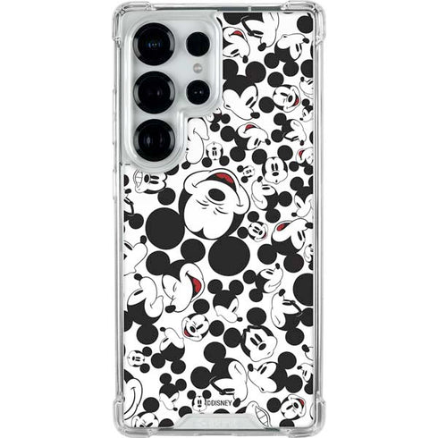 Disney Mickey Mouse Face Pattern Galaxy S26 Ultra Clear Case