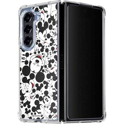 Disney Mickey Mouse Face Pattern Galaxy Z Fold5 5G Clear Case
