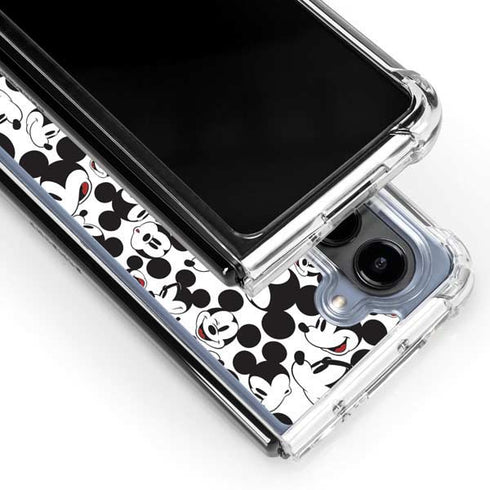 Disney Mickey Mouse Face Pattern Galaxy Z Fold5 5G Clear Case