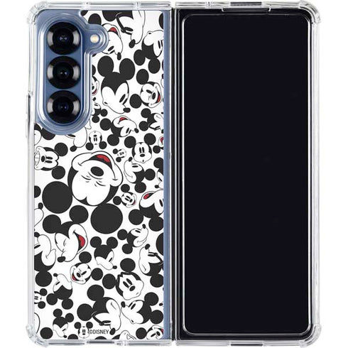 Disney Mickey Mouse Face Pattern Galaxy Z Fold7 Clear Case