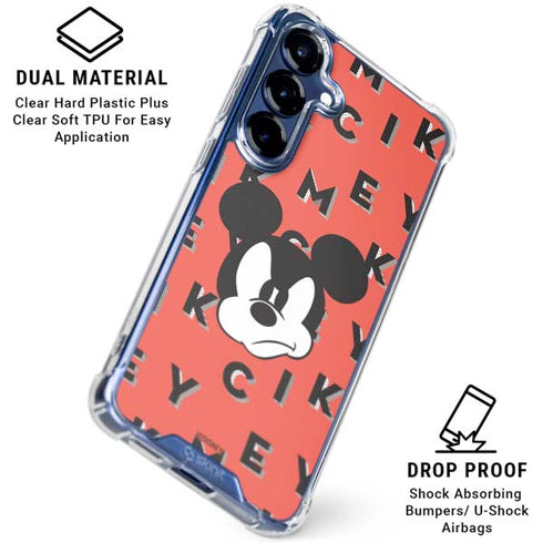 Disney Mickey Mouse Grumpy Face Galaxy S25 Clear Case
