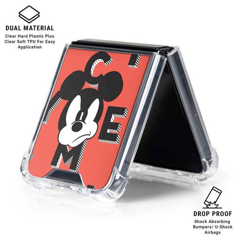 Disney Mickey Mouse Grumpy Face Galaxy Z Flip6 Clear Case