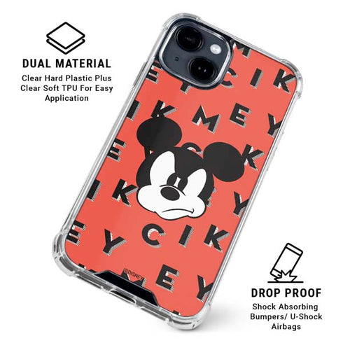 Disney Mickey Mouse Grumpy Face iPhone 15 Clear Case