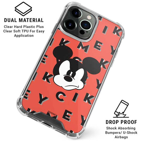 Disney Mickey Mouse Grumpy Face iPhone 16 Pro Max Clear Case