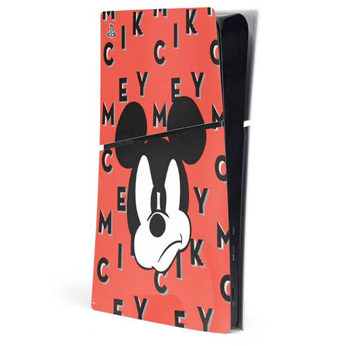 Disney Mickey Mouse Grumpy Face PS5 Slim Digital Edition Console Skin
