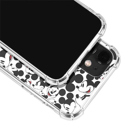 Disney Mickey Mouse Face Pattern iPhone 12 Clear Case
