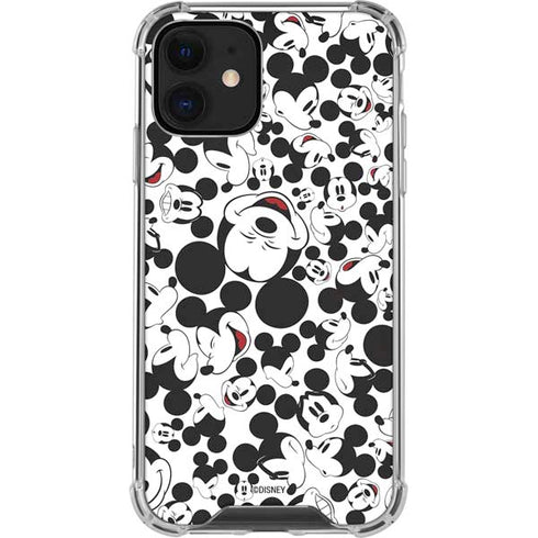 Disney Mickey Mouse Face Pattern iPhone 12 Mini Clear Case