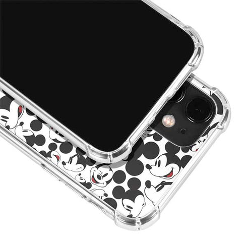 Disney Mickey Mouse Face Pattern iPhone 12 Mini Clear Case