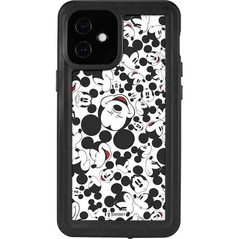 Disney Mickey Mouse Face Pattern iPhone 12 Mini Waterproof Case