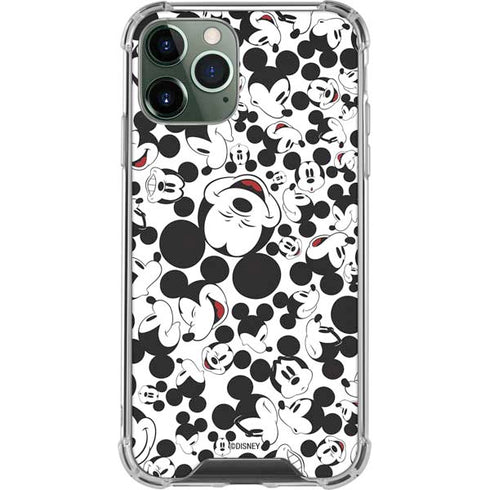 Disney Mickey Mouse Face Pattern iPhone 12 Pro Clear Case