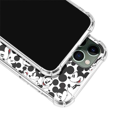 Disney Mickey Mouse Face Pattern iPhone 12 Pro Clear Case