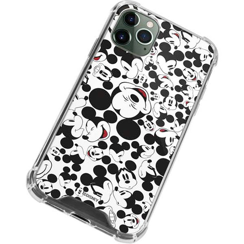 Disney Mickey Mouse Face Pattern iPhone 12 Pro Clear Case