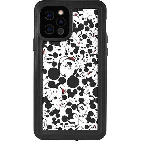 Disney Mickey Mouse Face Pattern iPhone 12 Pro Waterproof Case