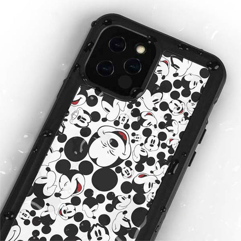 Disney Mickey Mouse Face Pattern iPhone 12 Pro Waterproof Case