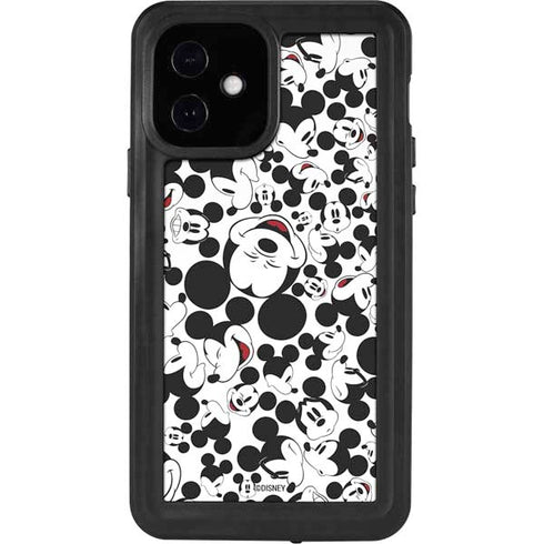 Disney Mickey Mouse Face Pattern iPhone 12 Waterproof Case