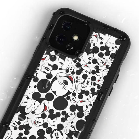 Disney Mickey Mouse Face Pattern iPhone 12 Waterproof Case