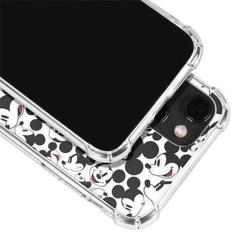 Disney Mickey Mouse Face Pattern iPhone 13 Mini Clear Case