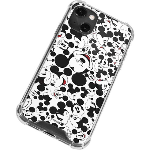 Disney Mickey Mouse Face Pattern iPhone 13 Mini Clear Case