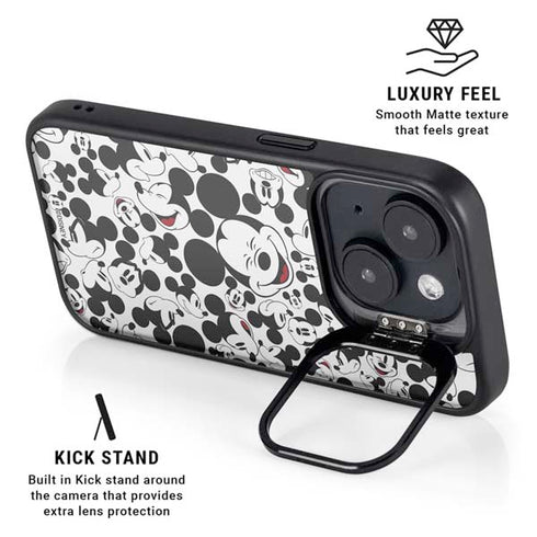 Disney Mickey Mouse Face Pattern iPhone 14 Plus Kickstand Case