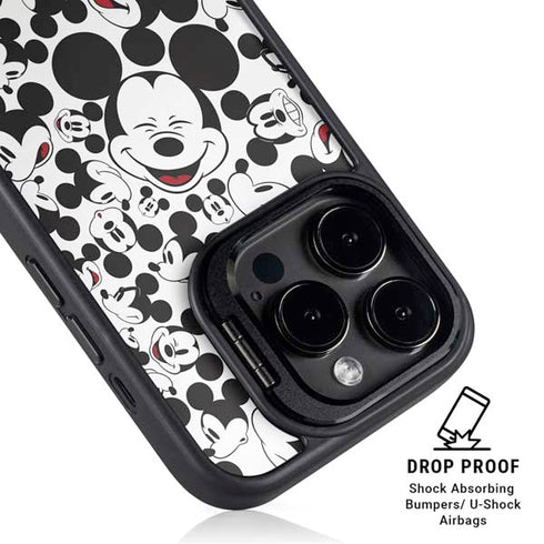 Disney Mickey Mouse Face Pattern iPhone 14 Pro Max Kickstand Case