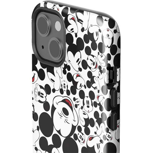 Disney Mickey Mouse Face Pattern iPhone 15 Impact Case