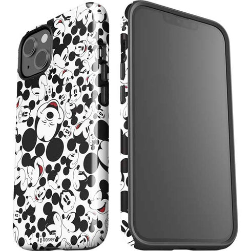 Disney Mickey Mouse Face Pattern iPhone 15 Impact Case