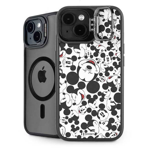 Disney Mickey Mouse Face Pattern iPhone 15 Plus Kickstand Case