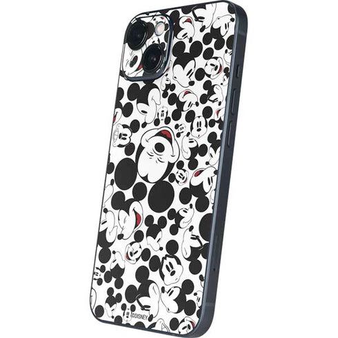 Disney Mickey Mouse Face Pattern iPhone 15 Skin