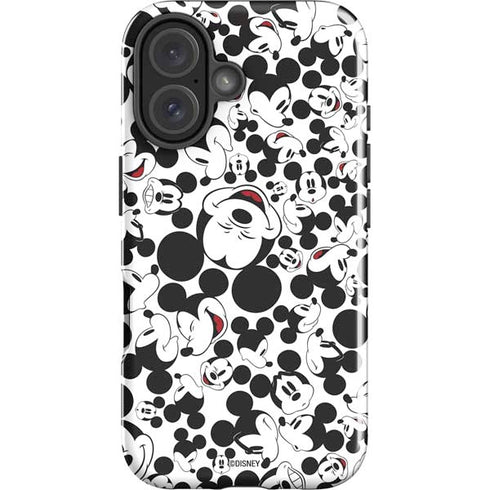 Disney Mickey Mouse Face Pattern iPhone 16 Impact Case