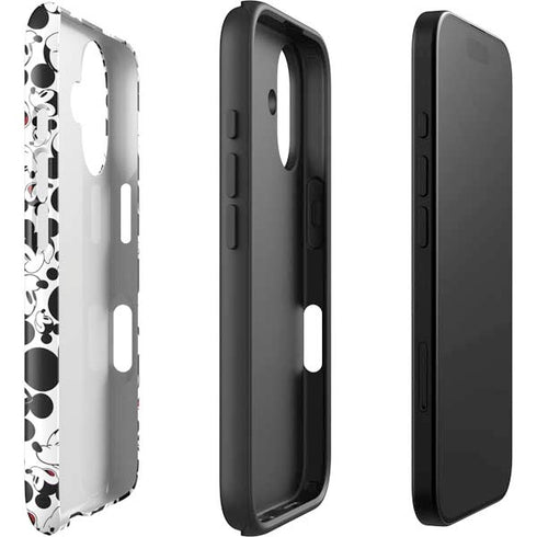 Disney Mickey Mouse Face Pattern iPhone 16 Impact Case
