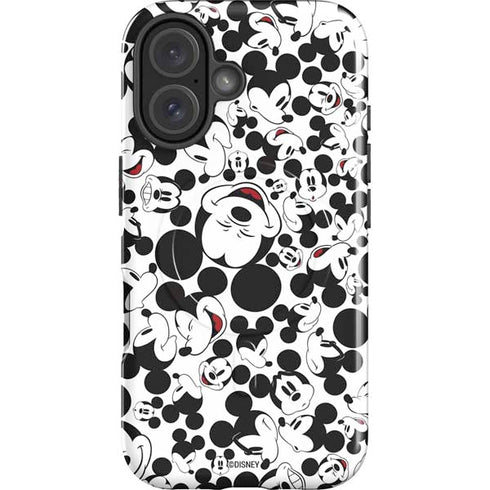 Disney Mickey Mouse Face Pattern iPhone 16 Magsafe Impact Case