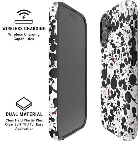 Disney Mickey Mouse Face Pattern iPhone 16 Magsafe Impact Case