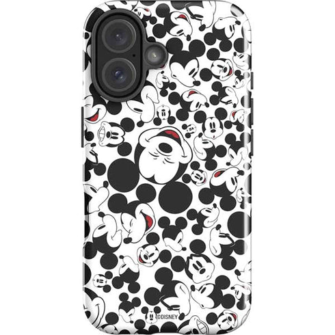 Disney Mickey Mouse Face Pattern iPhone 16 Plus Impact Case