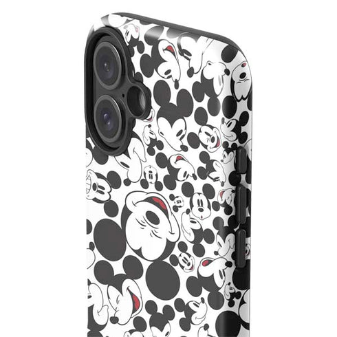 Disney Mickey Mouse Face Pattern iPhone 16 Plus Impact Case