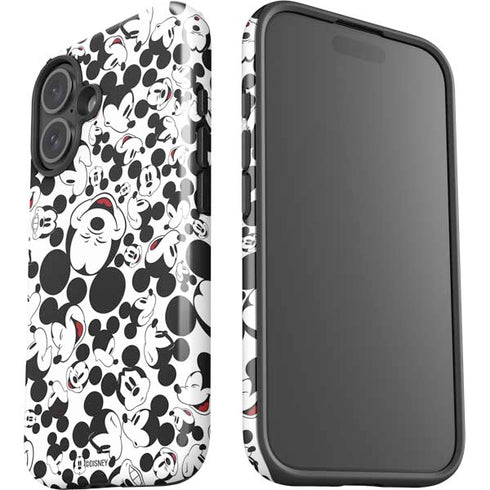 Disney Mickey Mouse Face Pattern iPhone 16 Plus Impact Case