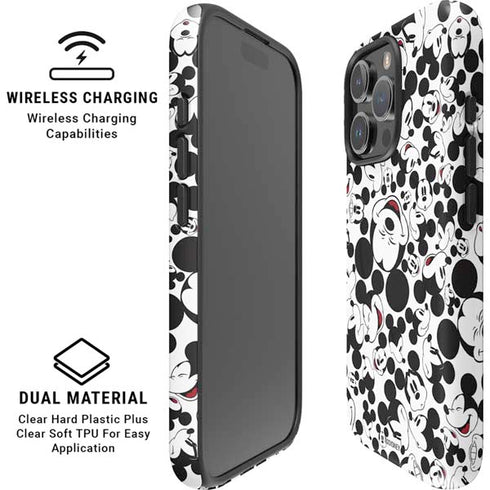 Disney Mickey Mouse Face Pattern iPhone 16 Pro Magsafe Impact Case