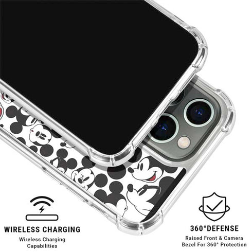 Disney Mickey Mouse Face Pattern iPhone 16 Pro Max Clear Case