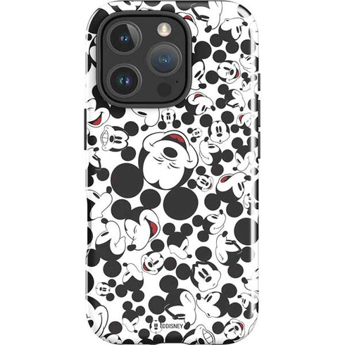 Disney Mickey Mouse Face Pattern iPhone 16 Pro Max Impact Case