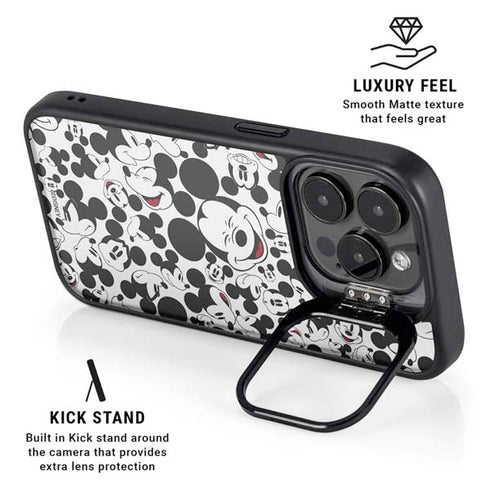 Disney Mickey Mouse Face Pattern iPhone 16 Pro Max Kickstand Case