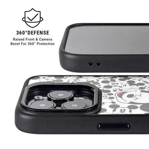 Disney Mickey Mouse Face Pattern iPhone 16 Pro Max Kickstand Case
