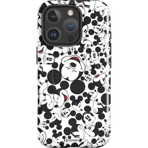 Disney Mickey Mouse Face Pattern iPhone 16 Pro Max Magsafe Impact Case