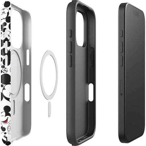 Disney Mickey Mouse Face Pattern iPhone 16 Pro Max Magsafe Impact Case