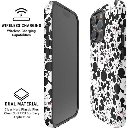 Disney Mickey Mouse Face Pattern iPhone 16 Pro Max Magsafe Impact Case