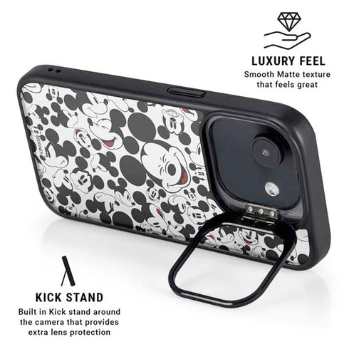 Disney Mickey Mouse Face Pattern iPhone 16e Kickstand Case